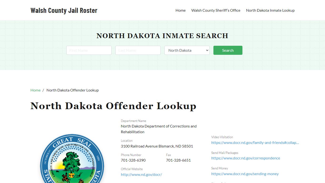 North Dakota Inmate Search, Jail Rosters - Walsh County Jail